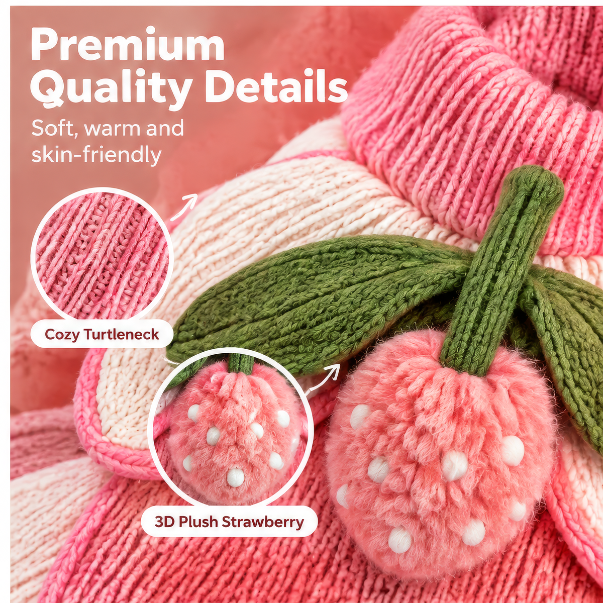 HAEYLORAN® 3D Strawberry Knit Sweater – Sweet Fruit Pet Pullover