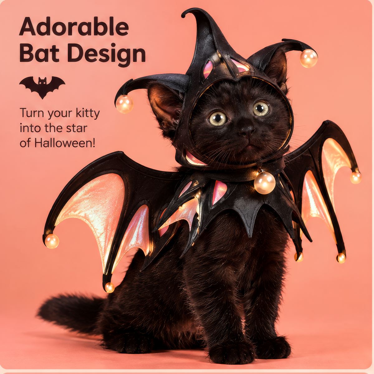 HAEYLORAN® Batwing Enchanted Halloween Costume for Cats