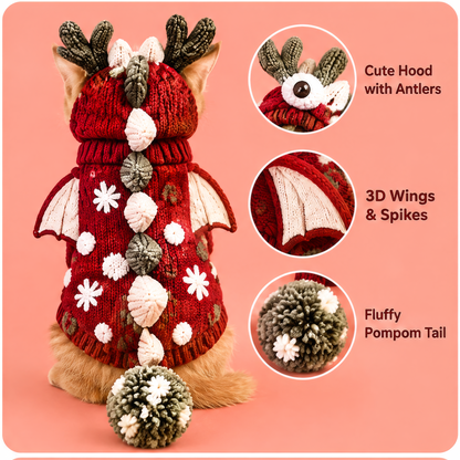 HAEYLORAN® Cute Christmas Dragon Hoodie Sweater for Pets