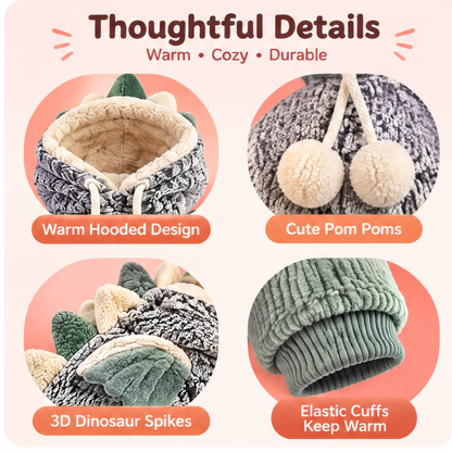 HAEYLORAN® Cute Dinosaur Winter Pet Sweater with Hood