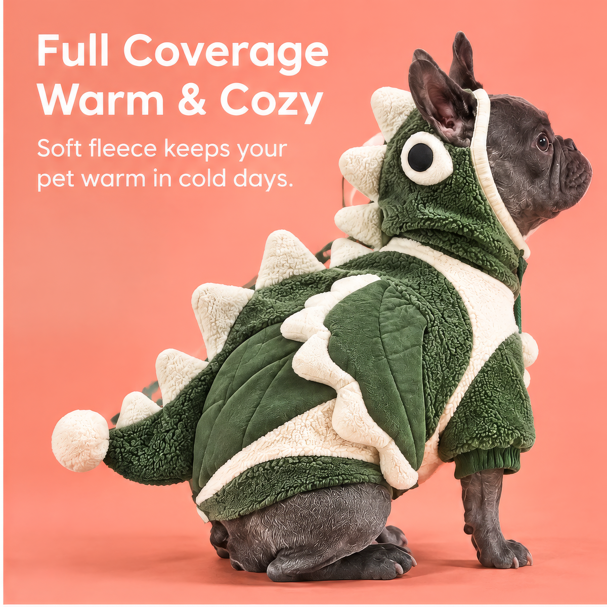 HAEYLORAN® Cute Dinosaur Fleece Hoodie for Dogs
