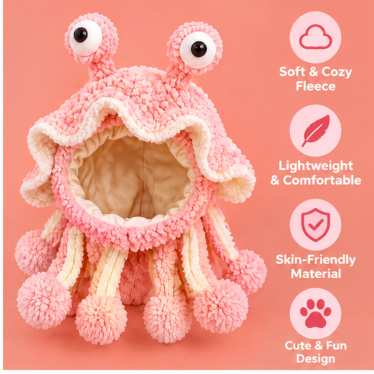 HAEYLORAN® Pink Jellyfish Pet Hoodie Costume