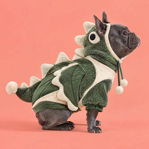HAEYLORAN® Cute Dinosaur Fleece Hoodie for Dogs