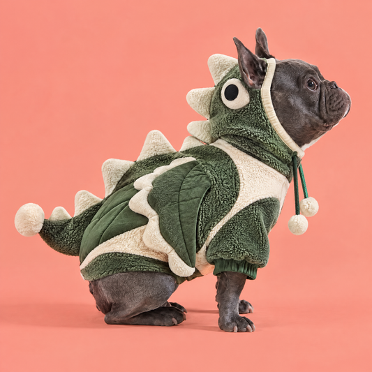 HAEYLORAN® Cute Dinosaur Fleece Hoodie for Dogs