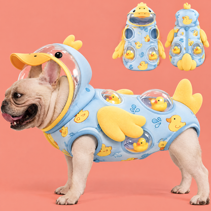 HAEYLORAN® Adorable Duck Costume Cute Duck-Themed Pet Outfit with Transparent Bubble Hood