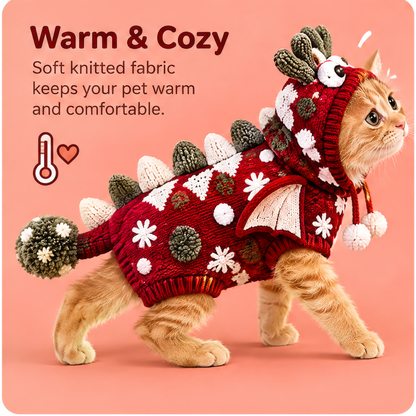 HAEYLORAN® Cute Christmas Dragon Hoodie Sweater for Pets