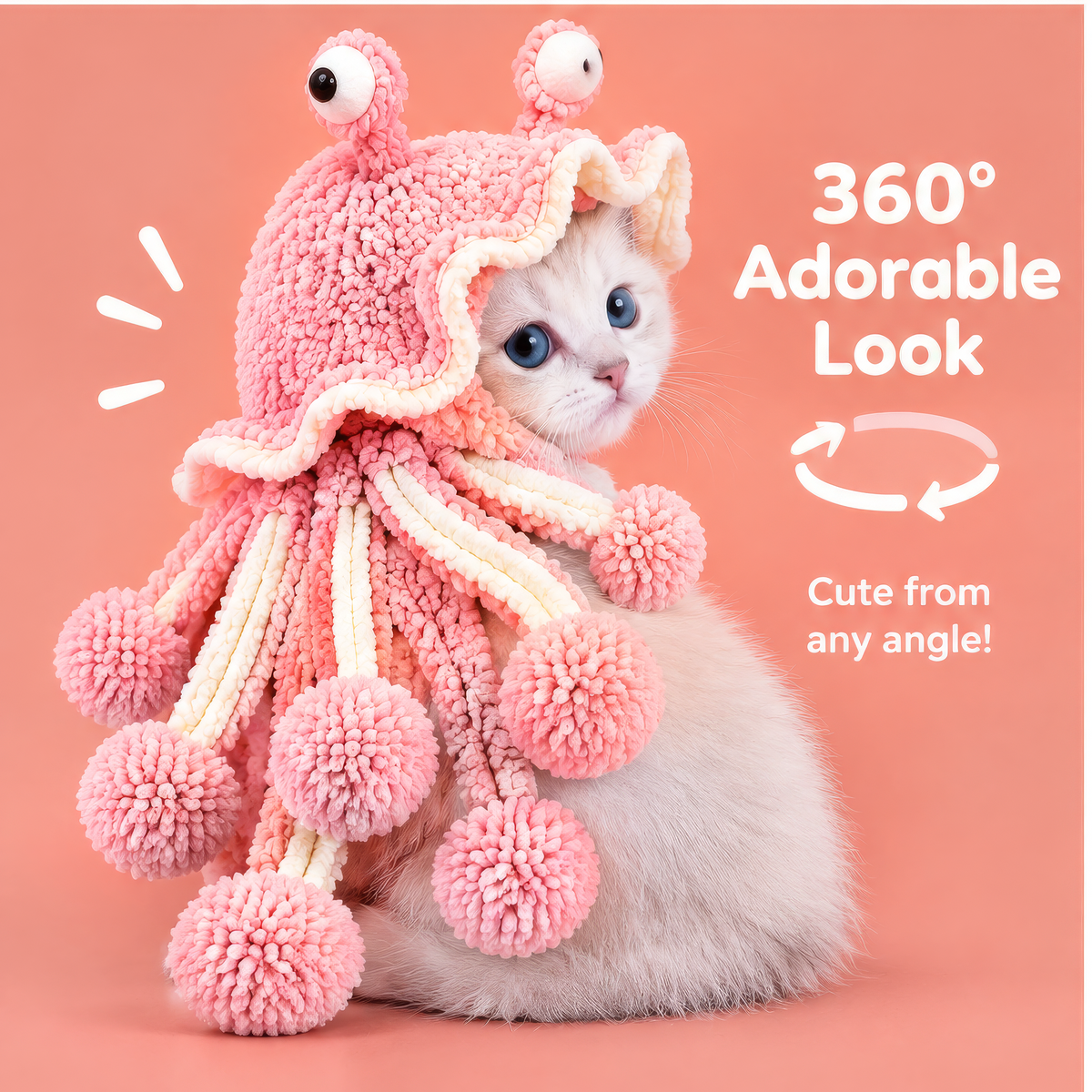 HAEYLORAN® Pink Jellyfish Pet Hoodie Costume