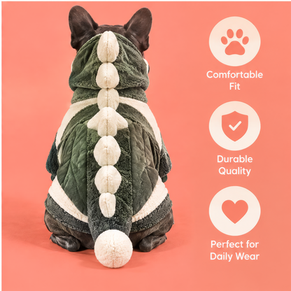 HAEYLORAN® Cute Dinosaur Fleece Hoodie for Dogs